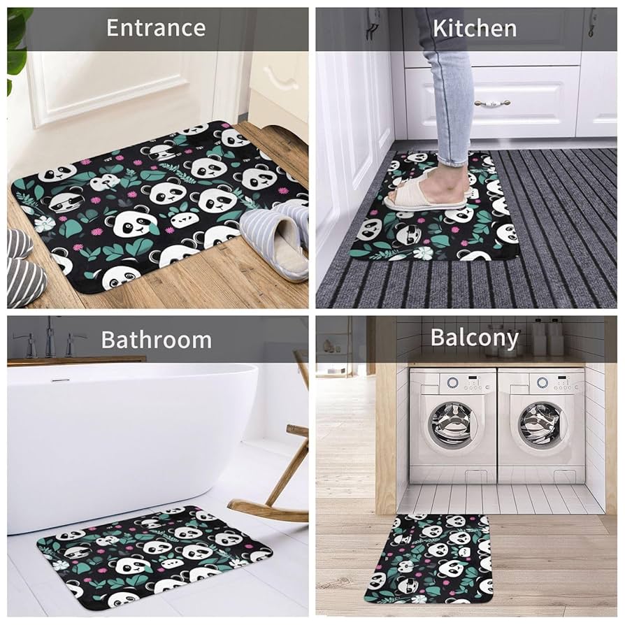 Amazon.com: ZXGDPP Panda Cute face Flannel Anti-Slip Floor